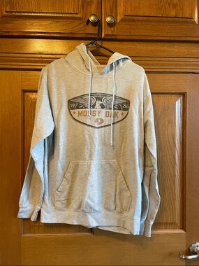 Mossy Oak Gray Pullover Hoodie with Chest Logo